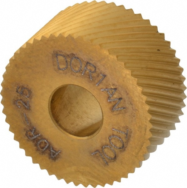 Dorian Tool 73310123644 Standard Knurl Wheel: 3/4" Dia, 90 ° Tooth Angle, 25 TPI, Diagonal, High Speed Steel Image