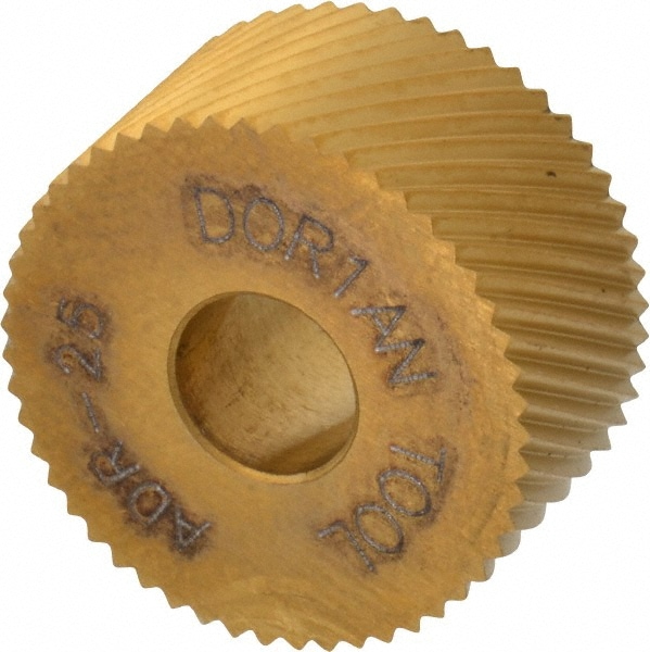 Standard Knurl Wheel: 3/4" Dia, 90 ° Tooth Angle, 25 TPI, Diagonal, High Speed Steel