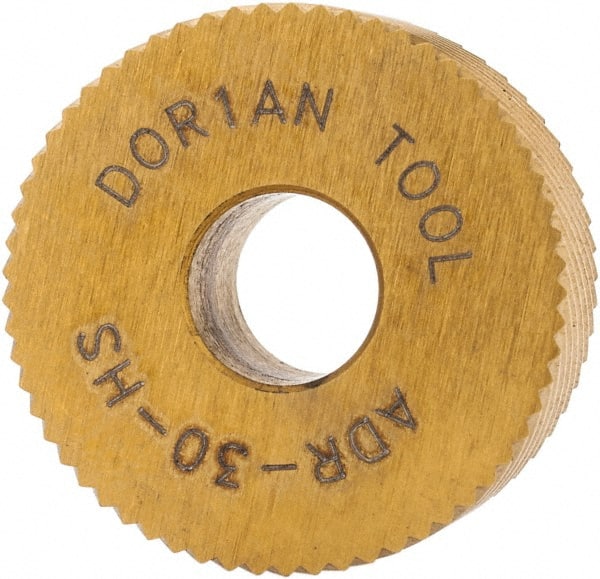 Dorian Tool 73310123646 Standard Knurl Wheel: 3/4" Dia, 90 ° Tooth Angle, 30 TPI, Diagonal, High Speed Steel 