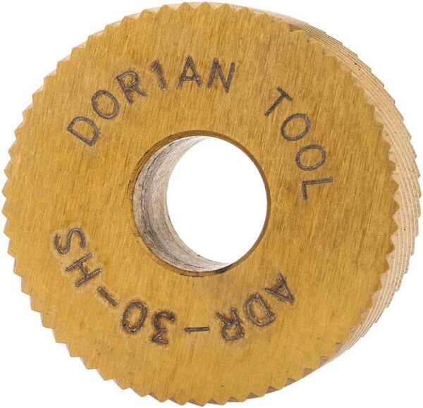 Standard Knurl Wheel: 3/4" Dia, 90 ° Tooth Angle, 30 TPI, Diagonal, High Speed Steel