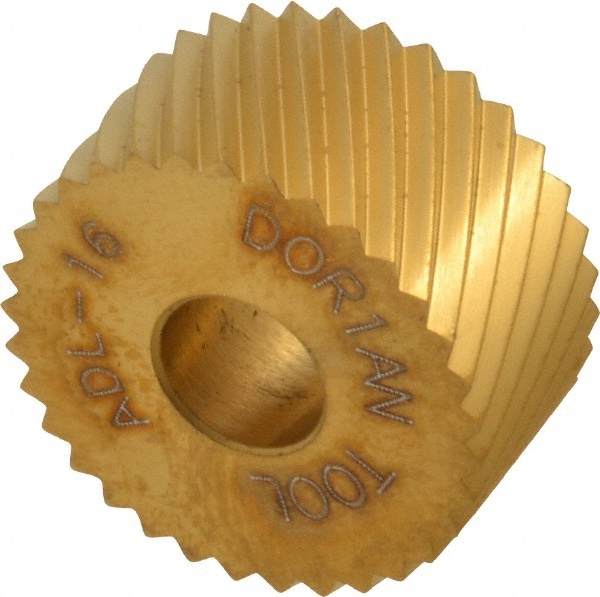 Standard Knurl Wheel: 3/4" Dia, 90 ° Tooth Angle, 16 TPI, Diagonal, High Speed Steel