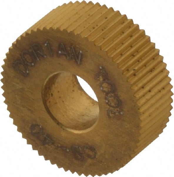 Dorian Tool 73310124512 Standard Knurl Wheel: 1/2" Dia, 90 ° Tooth Angle, 40 TPI, Straight, High Speed Steel 