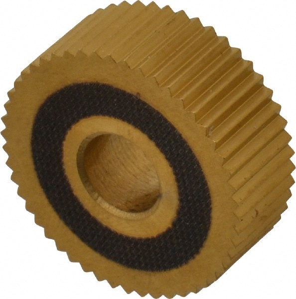 Dorian Tool 73310125610 Standard Knurl Wheel: 1" Dia, 90 ° Tooth Angle, 16 TPI, Straight, High Speed Steel 