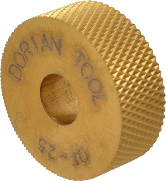 Dorian Tool 73310126076 Standard Knurl Wheel: 1" Dia, 90 ° Tooth Angle, 25 TPI, Diamond, High Speed Steel 
