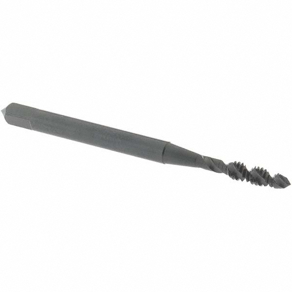 Spiral Flute Tap: #4-40 UNC, 2 Flutes, Plug, 2B/3B Class of Fit, High Speed Steel, Oxide Coated