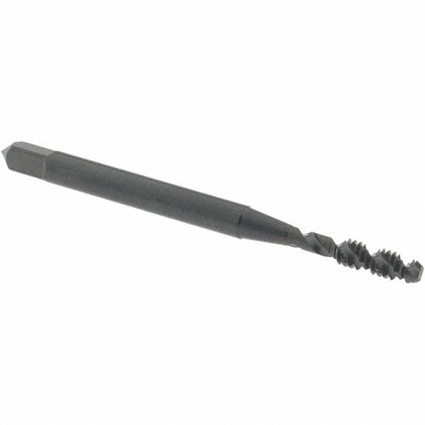 Spiral Flute Tap: #4-40 UNC, 2 Flutes, Bottoming, 2B/3B Class of Fit, High Speed Steel, Oxide Coated