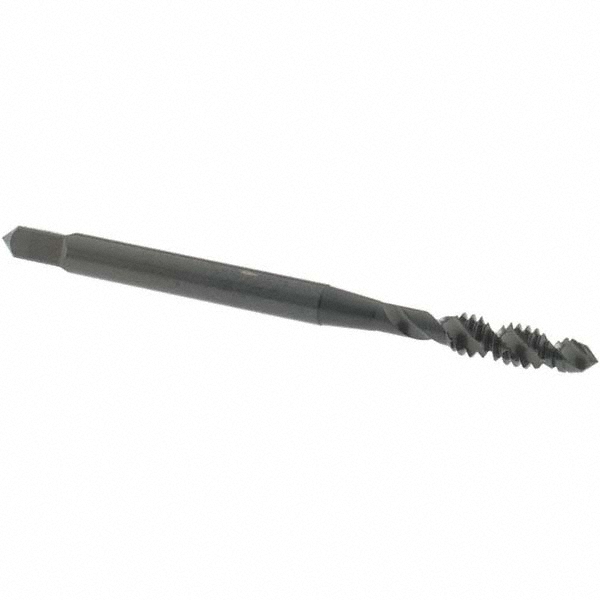 Spiral Flute Tap: #6-32 UNC, 2 Flutes, Plug, 2B Class of Fit, High Speed Steel, Oxide Coated