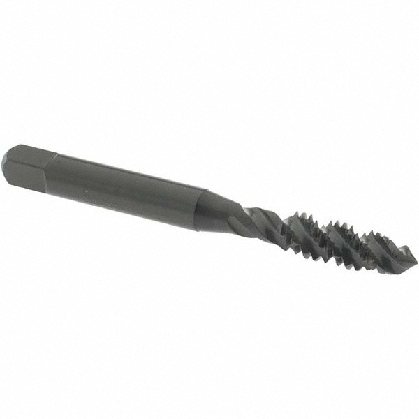 Spiral Flute Tap: 1/4-20 UNC, 3 Flutes, Plug, 3B Class of Fit, High Speed Steel, Oxide Coated