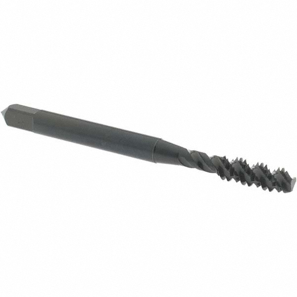 Spiral Flute Tap: #10-24 UNC, 3 Flutes, Bottoming, 2B/3B Class of Fit, High Speed Steel, Oxide Coated