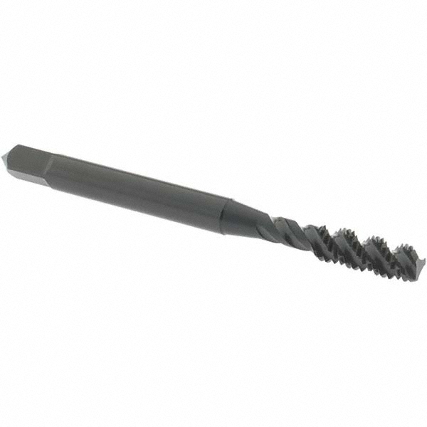 Spiral Flute Tap: #10-32 UNF, 3 Flutes, Bottoming, 2B Class of Fit, High Speed Steel, Oxide Coated
