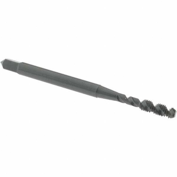 Spiral Flute Tap: M3x0.50 Metric Coarse, 2 Flutes, Bottoming, 6H Class of Fit, High Speed Steel, Oxide Coated