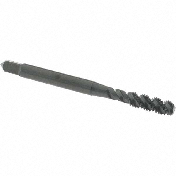 Spiral Flute Tap: M5x0.80 Metric Coarse, 3 Flutes, Bottoming, 6H Class of Fit, High Speed Steel, Oxide Coated