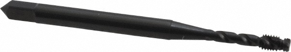 OSG 145701 #10-32 UNF, 3 Flute, 45&deg; Helix, Bottoming Chamfer, Oxide Finish, Vanadium High Speed Steel Spiral Flute STI Tap Image