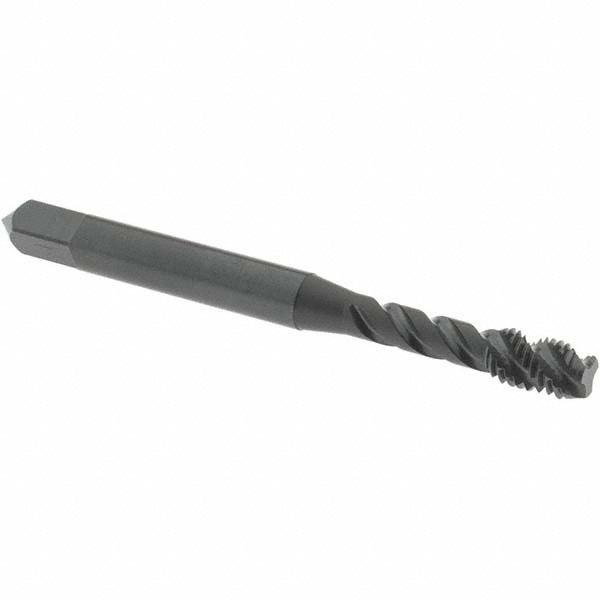 #8-32 UNC, 3 Flute, 45° Helix, Modified Bottoming Chamfer, Oxide Finish, Vanadium High Speed Steel Spiral Flute STI Tap