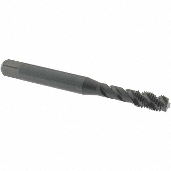 #10-32 UNF, 3 Flute, 45° Helix, Modified Bottoming Chamfer, Oxide Finish, Vanadium High Speed Steel Spiral Flute STI Tap