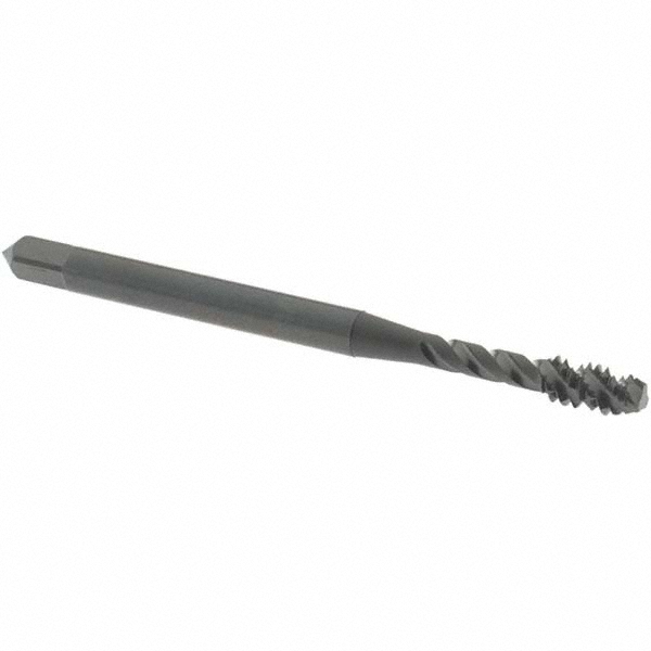 Spiral Flute Tap: #6-32 UNC, 3 Flutes, Modified Bottoming, 3B Class of Fit, Vanadium High Speed Steel, Oxide Coated