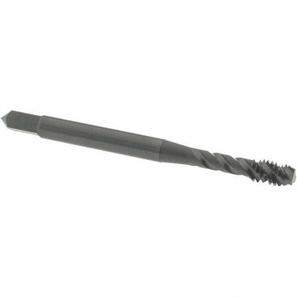 Spiral Flute Tap: #8-32 UNC, 3 Flutes, Modified Bottoming, Vanadium High Speed Steel, Oxide Coated