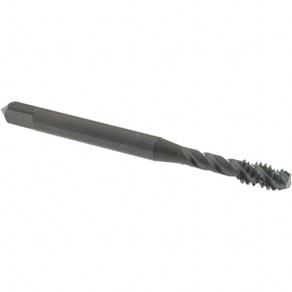 Spiral Flute Tap: #10-24 UNC, 3 Flutes, Modified Bottoming, Vanadium High Speed Steel, Oxide Coated