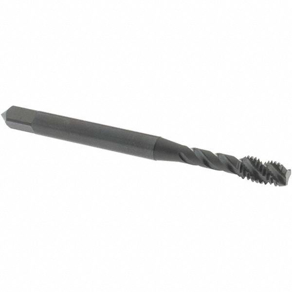 Spiral Flute Tap: #10-32 UNF, 3 Flutes, Modified Bottoming, Vanadium High Speed Steel, Oxide Coated