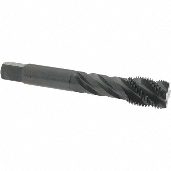 Spiral Flute Tap: 5/8-18 UNF, 4 Flutes, Modified Bottoming, 3B Class of Fit, Vanadium High Speed Steel, Oxide Coated