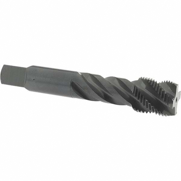 Spiral Flute Tap: 7/8-14 UNF, 4 Flutes, Modified Bottoming, 3B Class of Fit, Vanadium High Speed Steel, Oxide Coated
