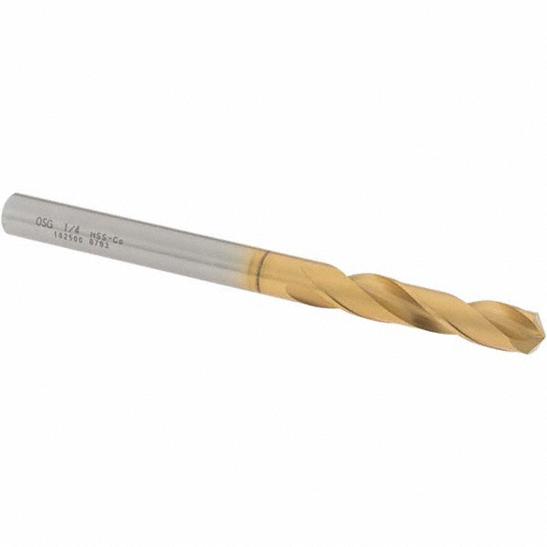 OSG 10250005 Screw Machine Length Drill Bit: 0.25" Dia, 130 &deg;, Cobalt High Speed Steel Image