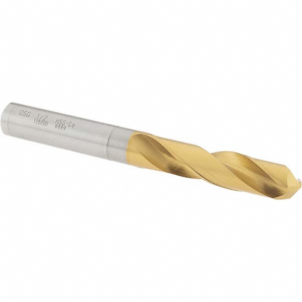 OSG 10500005 Screw Machine Length Drill Bit: 0.5" Dia, 130 &deg;, Cobalt High Speed Steel Image