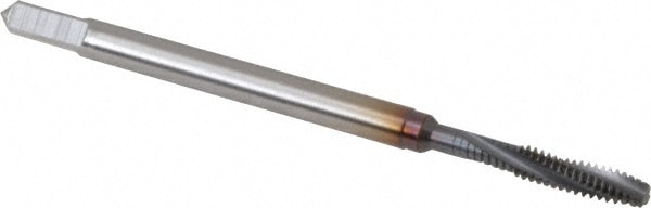 Spiral Flute Tap: #4-40, UNC, 3 Flute, Modified Bottoming, 2BX Class of Fit, Powdered Metal, TICN Finish