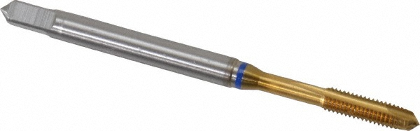 Guhring 9039060030000 Spiral Point Tap: M3 x 0.5, Metric Coarse, 3 Flutes, Plug, 6H, Powdered Metal, TiN Finish Image