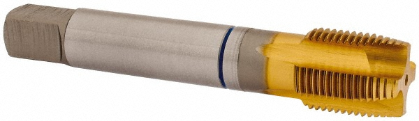 Guhring 9039080222250 Spiral Point Tap: 7/8-14, UNF, 4 Flutes, Plug, 2B, Powdered Metal, TiN Finish Image