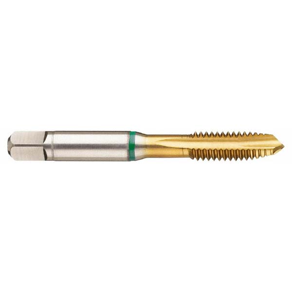 Guhring 9039150180000 Spiral Point Tap: M18 x 2.5, Metric Coarse, 4 Flutes, Plug, 6H, Cobalt, TiN Finish Image