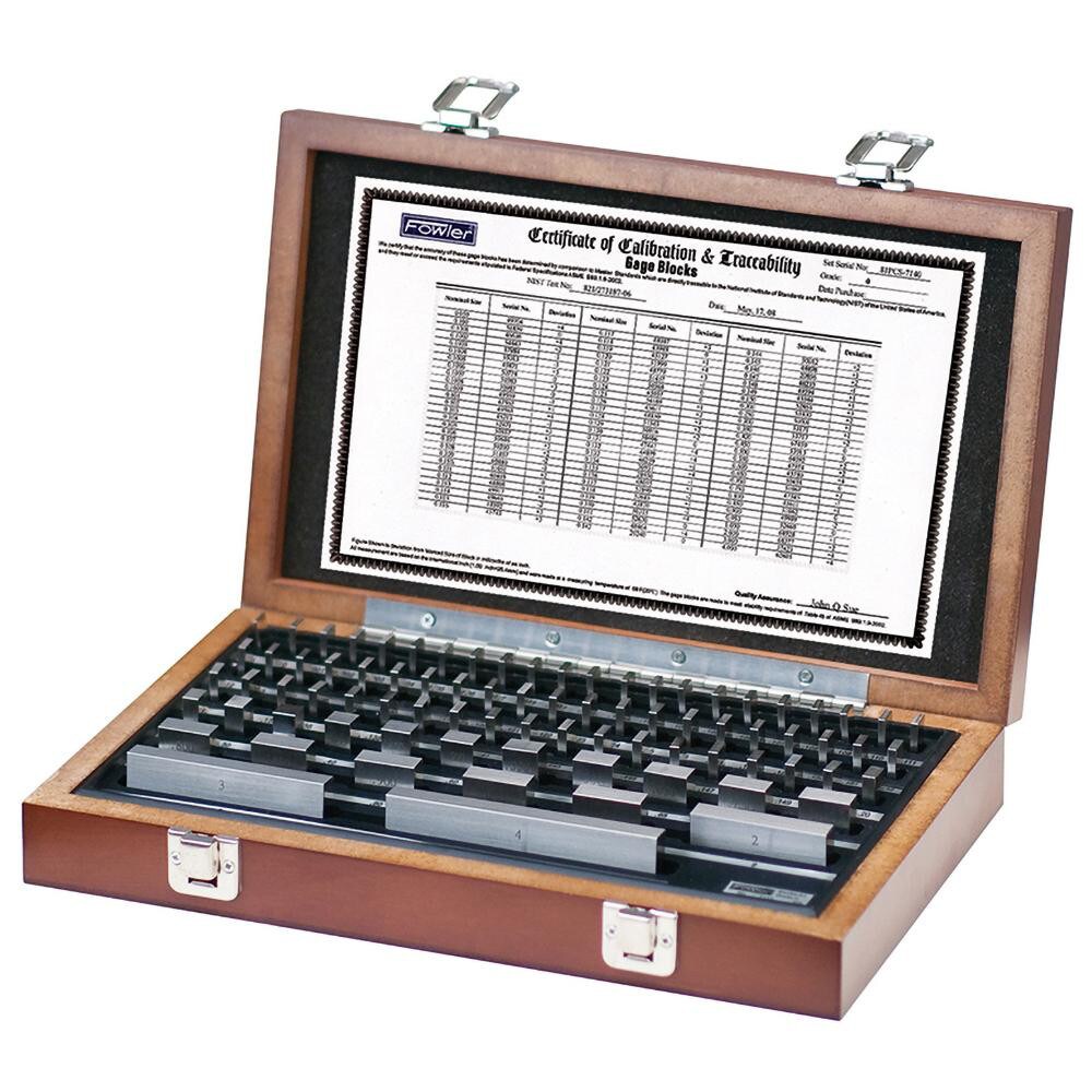 Gage Block Set: 0.05 to 4'' Range, 81 Pc, Steel