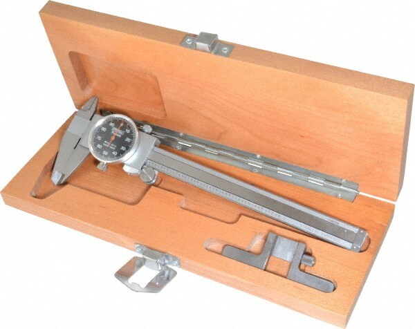 Dial Caliper: 6'' Range, 0.001'' Graduation, 0.1'' per Revolution