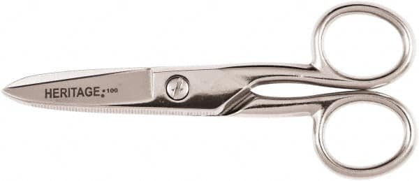 Scissors & Shears: 5-1/4" OAL, 1-7/8" LOC, Nickel-Plated Carbon Blades