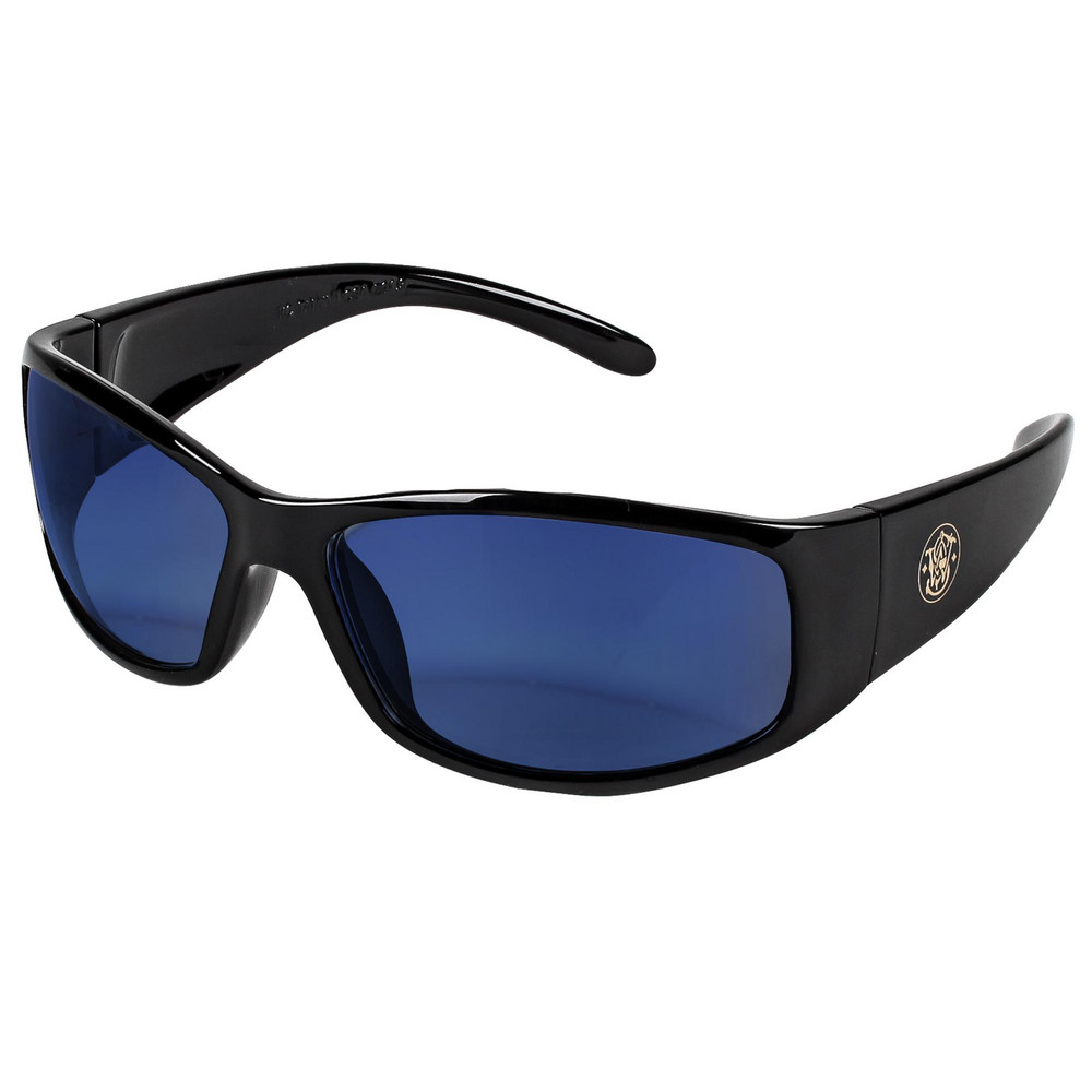 Safety Glass: Polycarbonate, Blue Mirror Lenses, Full-Framed, UV Protection