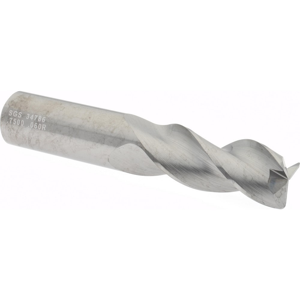 SGS 34786 Corner Radius End Mill: 3/4" Dia, 1-5/8" LOC, 0.06" Radius, 3 Flutes, Solid Carbide Image