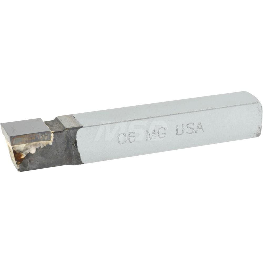 Single Point Tool Bit: 3/8'' Shank Width, 3/8'' Shank Height, Micrograin Solid Carbide Tipped, Neutral, C, Square Nose