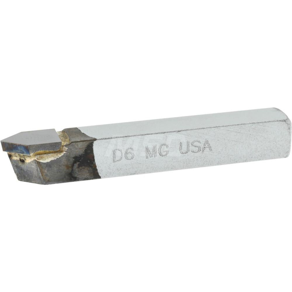 Single Point Tool Bit: 3/8'' Shank Width, 3/8'' Shank Height, Micrograin Solid Carbide Tipped, Neutral, D, Pointed Nose