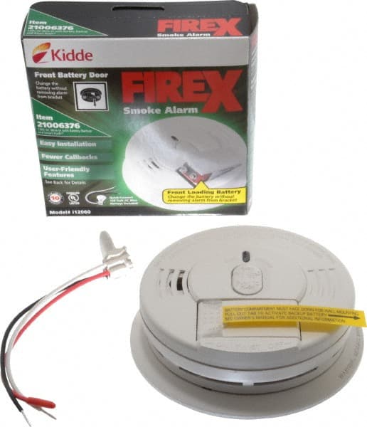 Kidde 21006376 Smoke & Carbon Monoxide (CO) Alarms; Alarm Type: Smoke ; Power Source: Wire-In with Battery Backup ; Sensor Type: Ionization ; Mount Type: Ceiling; Wall ; Interconnectable: Interconnectable ; Battery Size: 9V 
