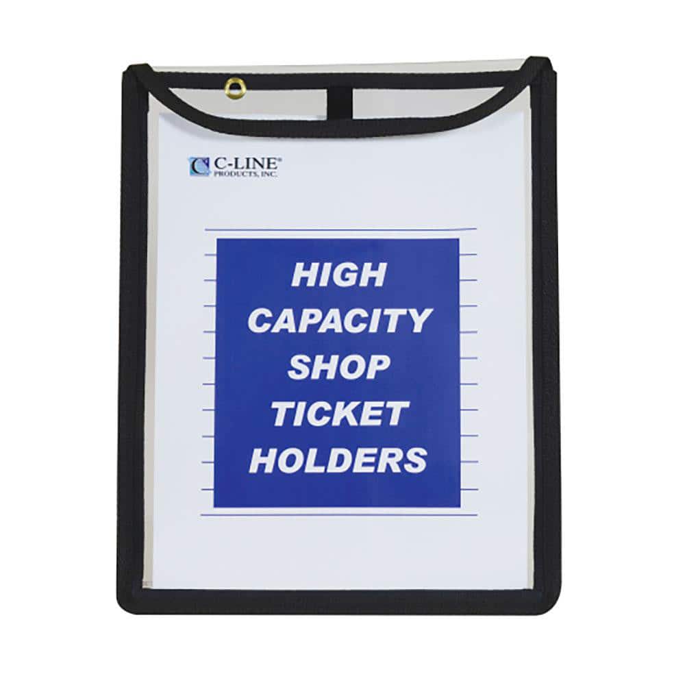 15 Pc High Capacity Gusset Stitched Shop Ticket Holder: Clear