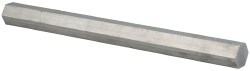 1/2 Inch Width Across Flats x 12 Inch Long, Aluminum Hexagon Bar
