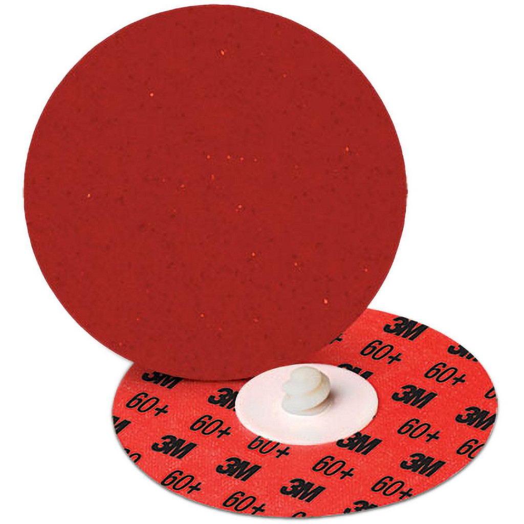 3M | Cubitron™ II Quick-Change Disc: Roloc TR, 2" Dia, 60 Grit, Premium Ceramic Alumina, Coated - Maroon, Polyester Cloth-Backed, 25000 RPM, Series