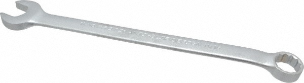 Combination Wrench: 11/16" Head Size, 15 deg Offset - 10-1/8" OAL, Steel, Satin Finish, Tether Capable