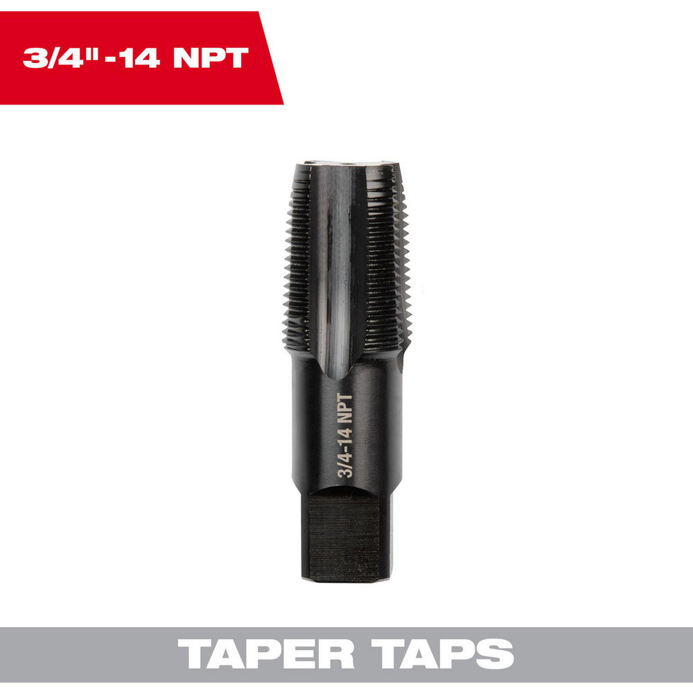 Milwaukee Tool Straight Flute Tap 3/414 NPT, 4 Flute, Taper Chamfer