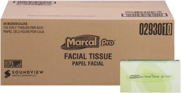 Facial Tissue; Container Style: Flat Box ; Ply: 2 ; Tissue Color: White ; Total Sheets Included: 3000 ; Recycled Fiber: Yes ; Boxes per Case: 30
