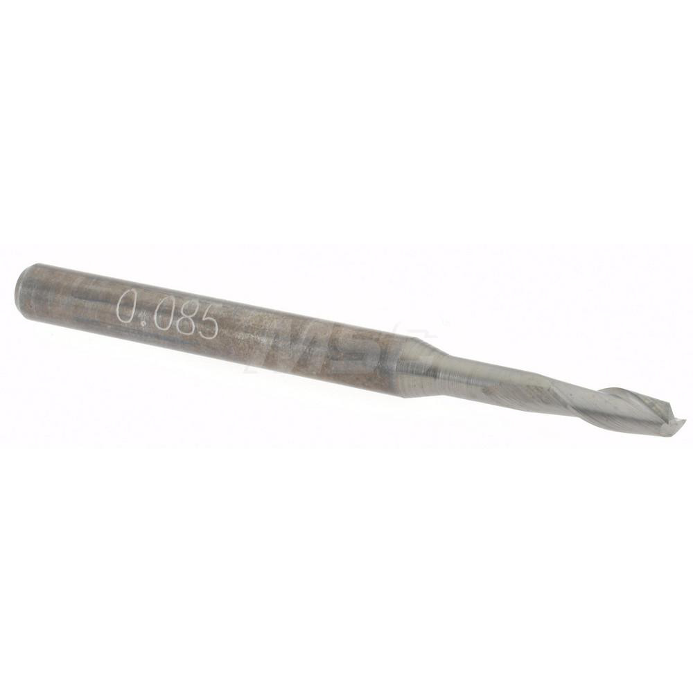Accupro 6500704 Square End Mill: 0.085 Dia, 0.255 LOC, 1/8 Shank Dia, 1-1/2 OAL, 2 Flutes, Solid Carbide Image