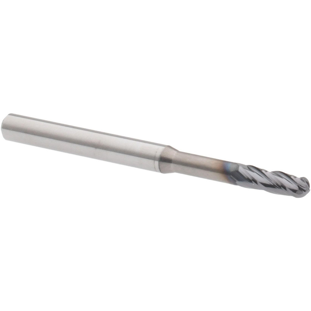 Accupro 14797518 Ball End Mill: 0.1" Dia, 0.3" LOC, 4 Flute, Solid Carbide Image