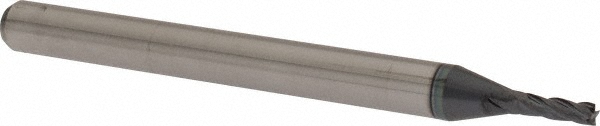 Accupro AP64536592 Square End Mill: 3/64 Dia, 0.15 LOC, 1/8 Shank Dia, 1-1/2 OAL, 4 Flutes, Solid Carbide Image