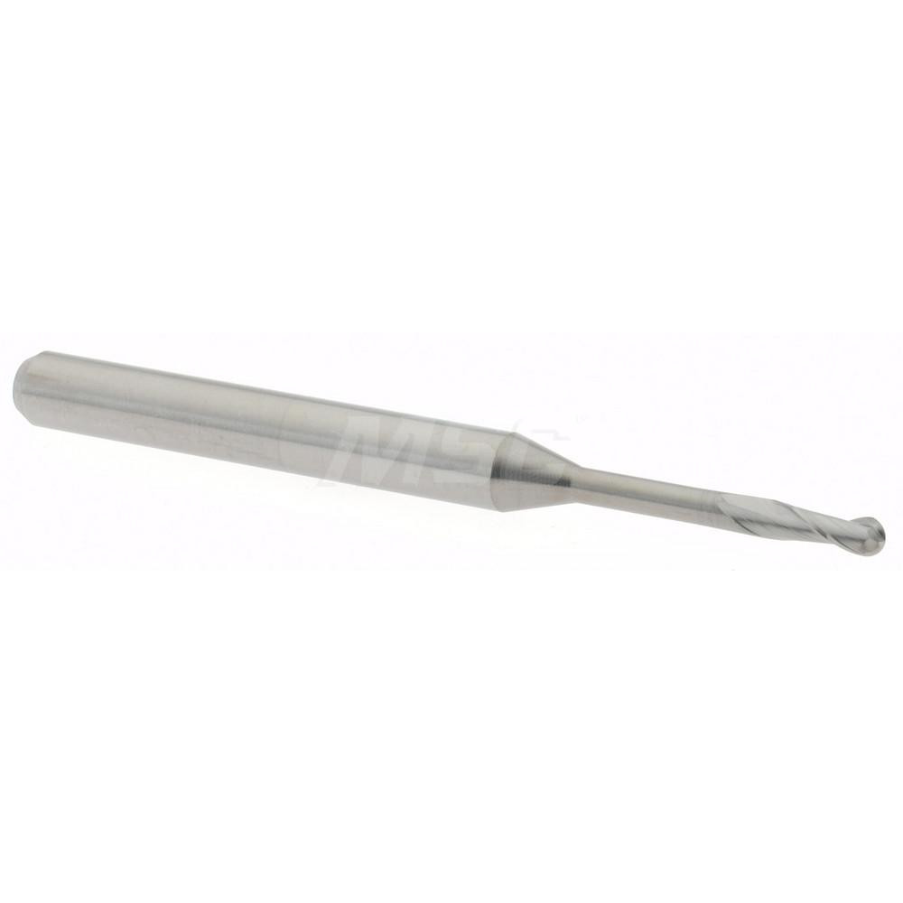 Accupro 14797437 Ball End Mill: 0.06" Dia, 0.18" LOC, 2 Flute, Solid Carbide Image