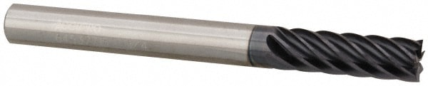 Accupro 12178690 Square End Mill: 1/4 Dia, 3/4 LOC, 1/4 Shank Dia, 2-1/2 OAL, 7 Flutes, Solid Carbide 